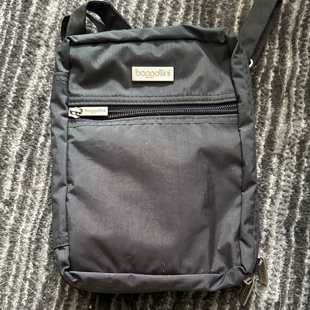 Baggallini Grey Crossbody Bag with backpack attachment